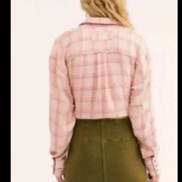 Free People Plaid Wrap Top - Picture 2 of 4